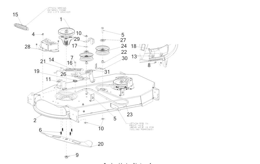 Deck Diagram and Parts List for XT1-LT46EFI (13B9A1CN056)(2020) Cub Cadet Lawn Tractor
